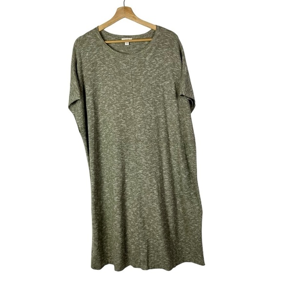 J. Jill Pure Jill Heather Green Short Sleeve Knit Mini Dress XL - Picture 1 of 5